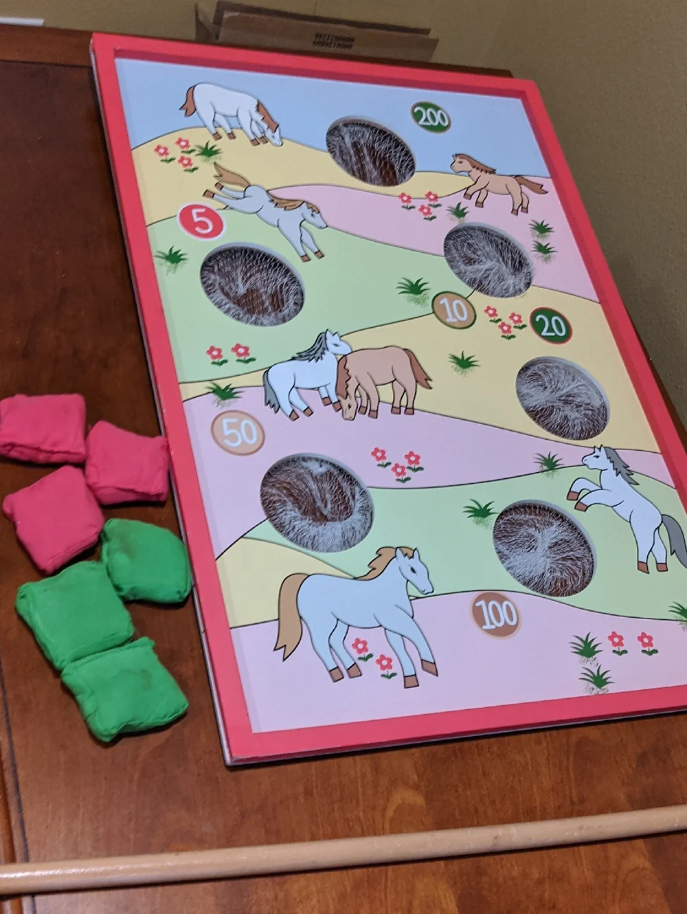 Y2K Beanbag Toss Pony Horse Theme Framed Girls Party Game Adorable